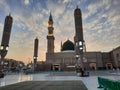 Beautiful exterior view of Masjid Al Nabawi Madinah. Royalty Free Stock Photo