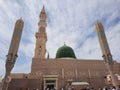 Beautiful exterior view of Masjid Al Nabawi Madinah. Royalty Free Stock Photo