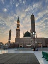 Beautiful exterior view of Masjid Al Nabawi Madinah. Royalty Free Stock Photo
