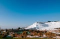 White calcium limestone landscape and thermal pool in Pamukkale, Denizili, Turkey Royalty Free Stock Photo