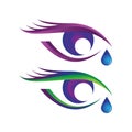 Beautiful eye logo with eye tear vector bundle set Royalty Free Stock Photo