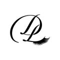 beautiful eyelashes D L logo logo monogram dl ld d l Royalty Free Stock Photo