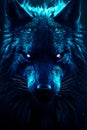 Magic Wolf - front view - AI generated Royalty Free Stock Photo