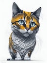 Beautiful fabulous cat on a clean background. Home pet. Petfluencers