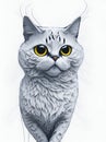 Beautiful fabulous cat on a clean background. Home pet. Petfluencers