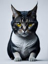 Beautiful fabulous cat on a clean background. Home pet. Petfluencers