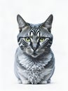 Beautiful fabulous cat on a clean background. Home pet. Petfluencers