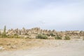 Beautiful Fabulous unique forms of sandstone landscape with eroded bizarre rock formations of Cappadocia, Turkey Royalty Free Stock Photo