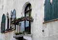 Beautiful facade of an ancient building in Asolo