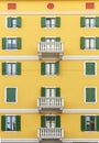 Beautiful facade of the building in one of the streets of Milan Royalty Free Stock Photo