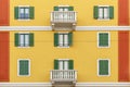 Beautiful facade of the building in one of the streets of Milan Royalty Free Stock Photo
