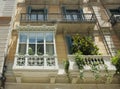 The beautiful facade of the houses on LA Rambla in Barcelona Royalty Free Stock Photo