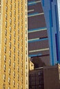 Beautiful facade of modern skyscraper in New York in afternoon l Royalty Free Stock Photo