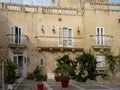 Beautiful facade of old Maltese house in ancient Mdina Royalty Free Stock Photo