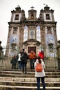 Beautiful facade of Santo Ildefonso church in Oporto