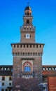 Beautiful facade of the Sforza Castle in Milan, Italy