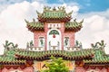 Beautiful facade of temple in Vietnam, Asia. Royalty Free Stock Photo