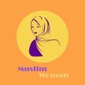 Beautiful face of arabic muslim woman in hijab Royalty Free Stock Photo