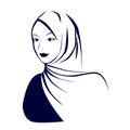 Beautiful face of arabic muslim woman in hijab Royalty Free Stock Photo