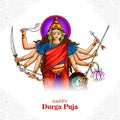 Beautiful face of goddess durga puja for shubh navratri festival background Royalty Free Stock Photo