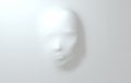 Beautiful face pressing through elastic fabric. Hidden woman`s face background 3d render. Mysterious woman behind stretchy