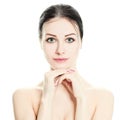 Beautiful Face. Spa Woman Isolated. Healthy Skin