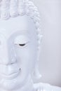 Beautiful face of white Buddha image Royalty Free Stock Photo