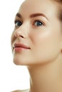 Beautiful face of a young caucasian woman. Woman beauty face Royalty Free Stock Photo