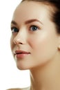 Beautiful face of a young caucasian woman. Woman beauty face Royalty Free Stock Photo