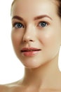 Beautiful face of a young caucasian woman. Woman beauty face Royalty Free Stock Photo