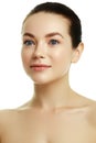 Beautiful face of a young caucasian woman. Woman beauty face Royalty Free Stock Photo