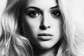 Beautiful Face of Young Woman.Blond girl.close-up Royalty Free Stock Photo