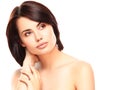 Beautiful Face of Young Woman with Clean Fresh Skin Royalty Free Stock Photo