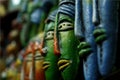 Beautiful faces, A display of dolls, Golu festival navaratri. Royalty Free Stock Photo