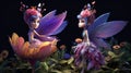 beautiful fairy. Cute little fairies. cute fairies in fly Royalty Free Stock Photo