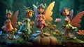 Cute little fairies. cute fairies in fly. beautiful fairy Royalty Free Stock Photo