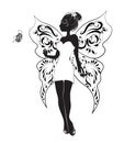 Beautiful fairy girl with butterfly Royalty Free Stock Photo