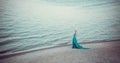 Beautiful fairy in a long turquoise dress Royalty Free Stock Photo