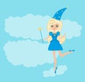 Beautiful fairy with magic wand - abstract card with place for text