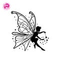 Beautiful fairy silhouette vector template D