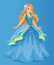 Beautiful fairytale Elf princess. Cartoon illustration for children`s print or sticker. Toy or pretty doll for girl. Vector. Royalty Free Stock Photo