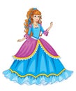 Beautiful fairytale Elf princess. Isolated image. Cartoon illustration for children`s print or sticker. Toy or doll for girl.