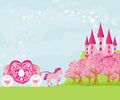 Beautiful fairytale pink castle