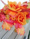 Beautiful fake fall flowers foliage