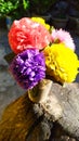Beautiful fake flower made of plastic handicraft Royalty Free Stock Photo