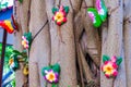 Beautiful Fake flowers on tree