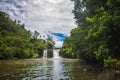 Beautiful Falefa waterfalls in the pacific island of Samoa, Upolu Royalty Free Stock Photo