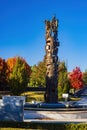 Beautiful fall color and statue at the John Hope Franklin Reconciliation Park