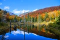 Beautiful fall colors and lake reflections in the Green Mountains of Vermont, USA Royalty Free Stock Photo