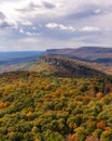 Beautiful fall foliage colors beginning to show on a rocky mountain ridge. Shawangunk Mountains Royalty Free Stock Photo